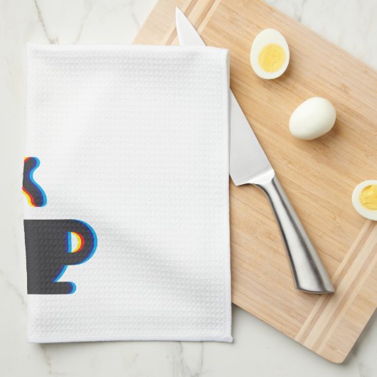 Coffee Mok Glitch Theedoek (Quarter Fold)