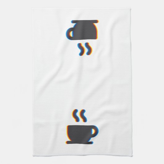 Coffee Mok Glitch Theedoek (Verticaal)