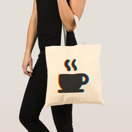 Coffee Mok Glitch Tote Bag (Voorkant (product))