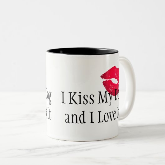Coffee Mok-I Kus My Dog and I love it Tweekleurige Koffiemok (Voorkant rechts)