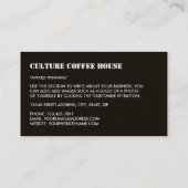 Coffee Mok Icon, Barista, Café, Coffeehouse Visitekaartje (Achterkant)