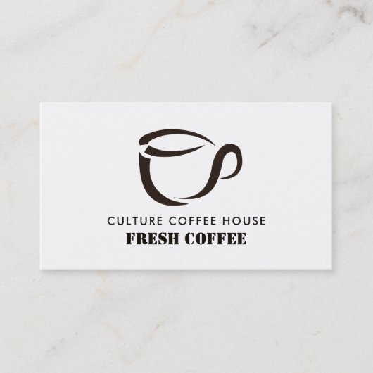 Coffee Mok Icon, Barista, Café, Coffeehouse Visitekaartje (Voorkant)