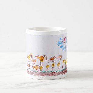 COFFEE MOK "Kippen" op de tweede schaal Ma Theu