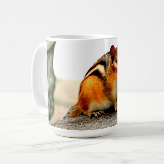 Coffee Mok met Chipmunk Foto (Voorkant links)