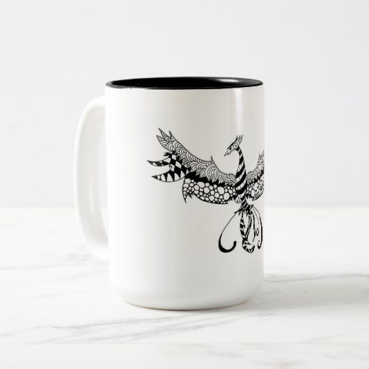 Coffee-Mok met Phoenix Design Tweekleurige Koffiemok (Voorkant links)