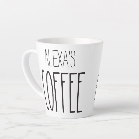 Coffee-Mok op maat met naam Latte Mok (Linkerhoek)