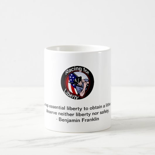 Coffee mok - Racing for Liberty logo w/Franklin (Center)