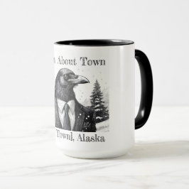 Coffee mok, Raven About Town - Stad aanpassen Mok