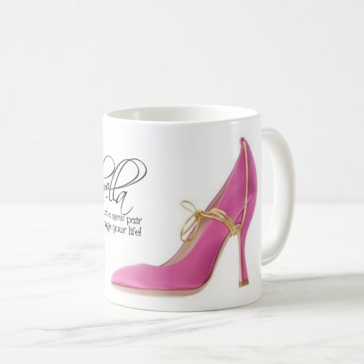 Coffee Mok Tea Cup Assepoester Pink Gold Shoes (Voorkant rechts)
