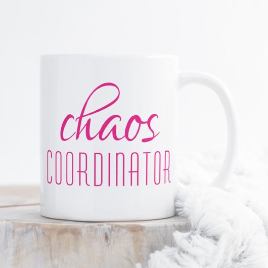 Coffee-Mok van Chaos Coordinator roze Koffiemok