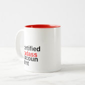 Coffee-Mok voor gecertificeerde Badass-accountant Tweekleurige Koffiemok (Voorkant links)