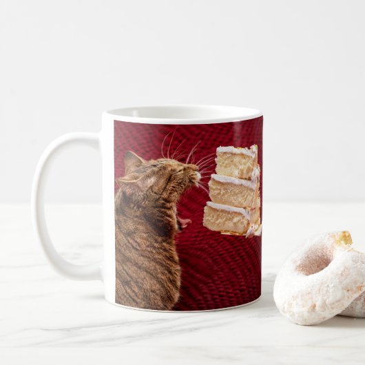 Coffee-Mok voor Kat met Cake Eating Koffiemok (Met donut)