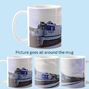 Coffee Mok voor locomotieven met CSX-grijs blauw d