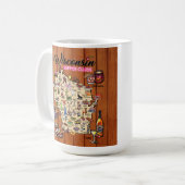 Coffee Mok - Wisconsin Supper Club Map (Voorkant links)