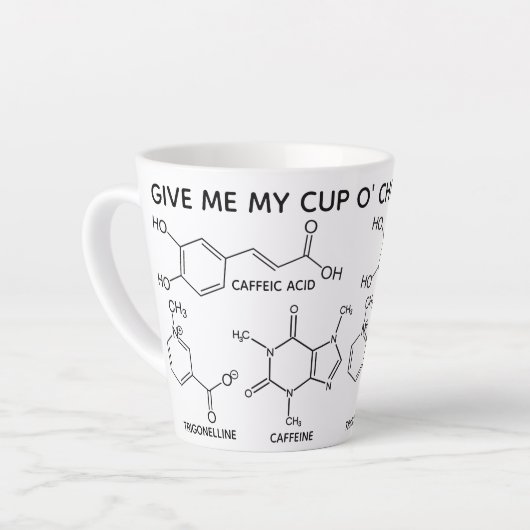 Coffee Molecules Cup O' Chemicals Custom Latte Latte Mok (Linkerhoek)