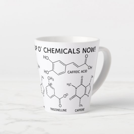 Coffee Molecules Cup O' Chemicals Custom Latte Latte Mok (Rechterhoek)