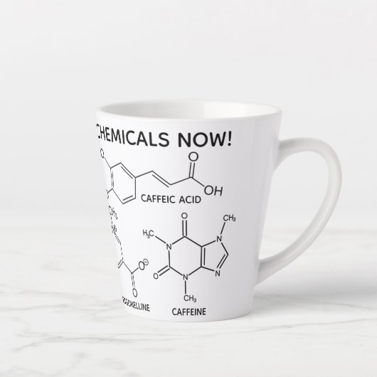 Coffee Molecules Cup O' Chemicals Custom Latte Latte Mok (Rechts)