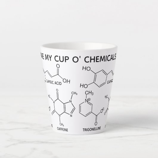 Coffee Molecules Cup O' Chemicals Custom Latte Latte Mok (Voorkant)