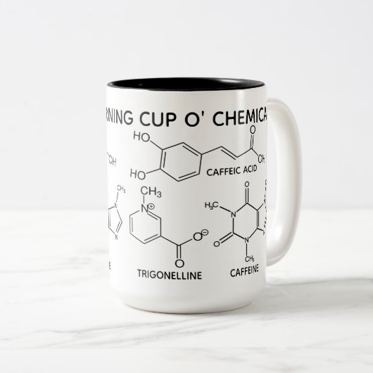 Coffee Molecules Cup O' Chemicals Custom Mok (Voorkant rechts)