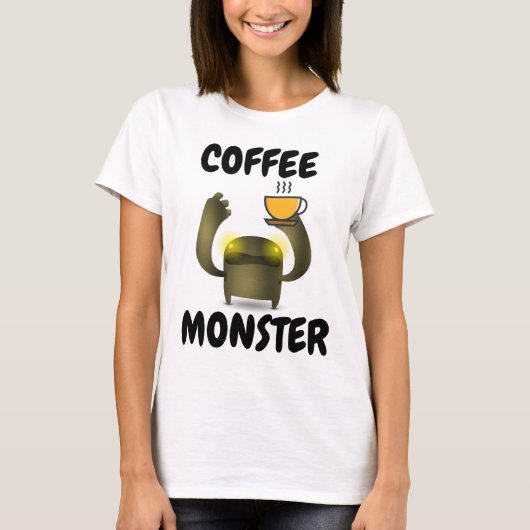 COFFEE MONSTER Funny T-shirts (Voorkant)