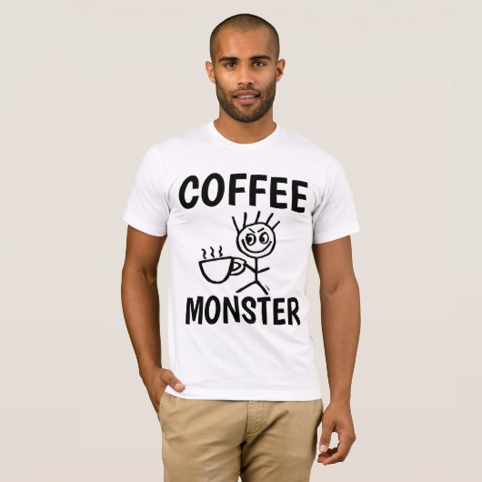 COFFEE MONSTER grappige T-shirts (Voorkant volledig)