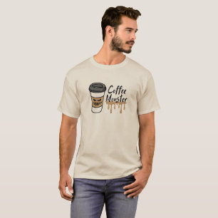 Coffee Monster Heren T-Shirt – Caffeïne Verslaafde