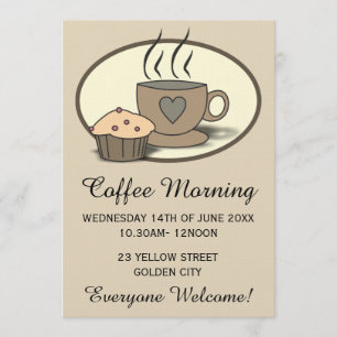 Coffee Morning Fundraising Event Invitations Kaart