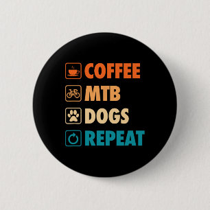 Coffee Mtb Honden Herhaal Retro Eenvoudig Mountain Ronde Button 5,7 Cm
