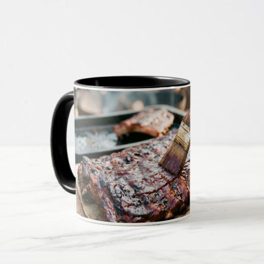 Coffee Mug BBQ Ribs Barbecue Grilling Delicious Mok (Voorkant links)
