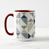 Coffee Mug – Blue & Beige Triangle Design Mok (Links)