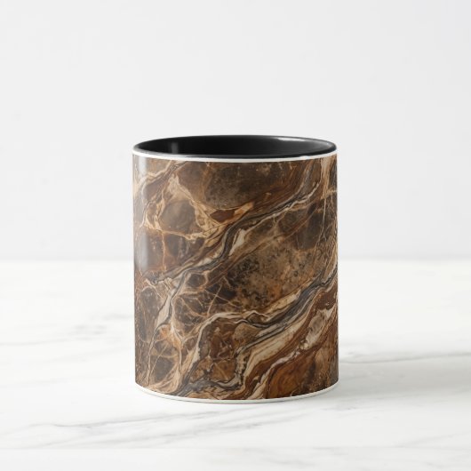 Coffee Mug Brown Marble Texture Stone Pattern Mok (Midden)