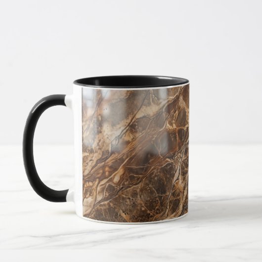 Coffee Mug Brown Marble Texture Stone Pattern Mok (Links)