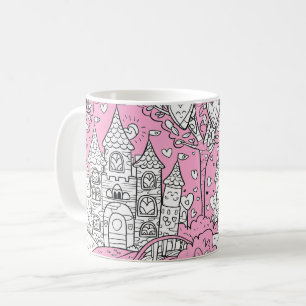 Coffee Mug Decorated with an Image of a Castle Koffiemok