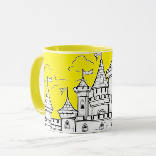 Coffee Mug Decorated with an Image of a Castle Mok (Voorkant links)