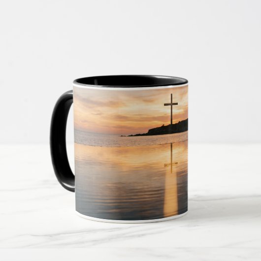 Coffee Mug Inspirational Cross Sunset Religiou Mug Mok (Voorkant links)