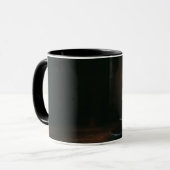 Coffee Mug Lit Candle Warm Glow Peaceful Atmospher Mok (Voorkant links)