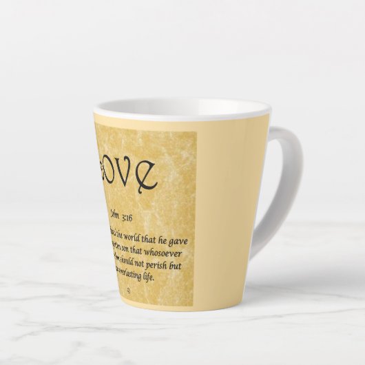 coffee mug-Love 3;16 Latte Mok (Rechterhoek)