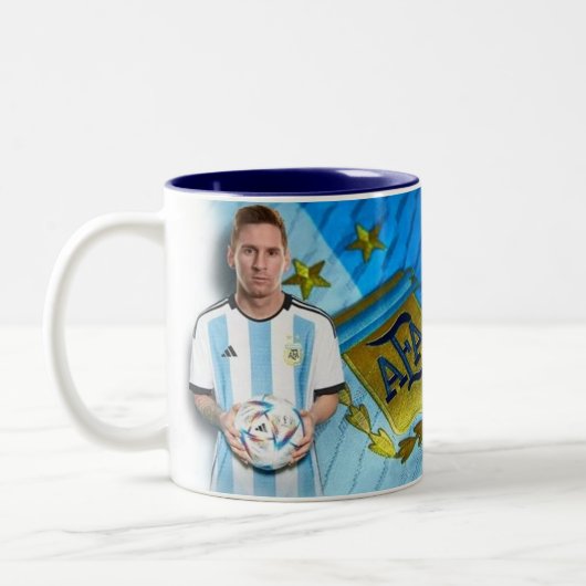 Coffee mug Messi mug Tweekleurige Koffiemok (Links)