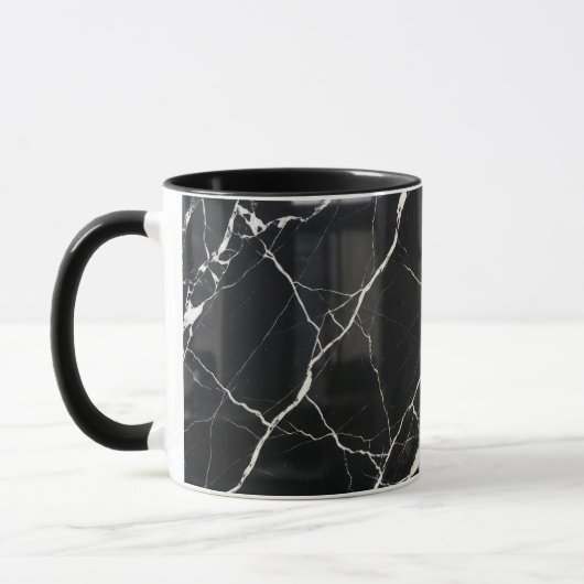 Coffee Mug Modern Black Marble Vein Pattern Mok (Links)
