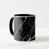 Coffee Mug Modern Black Marble Vein Pattern Mok (Voorkant links)