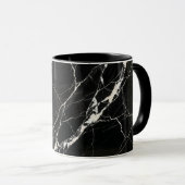 Coffee Mug Modern Black Marble Vein Pattern Mok (Voorkant rechts)