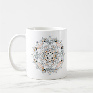 Coffee Mug Original Mandala Design 2-sided Brown Koffiemok