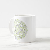 Coffee Mug Original Mandala Design 2-sided Green Koffiemok (Voorkant links)