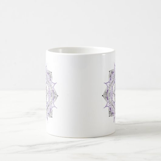Coffee Mug Original Mandala Design 2-sided Purple Koffiemok (Center)