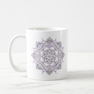 Coffee Mug Original Mandala Design 2-sided Purple Koffiemok