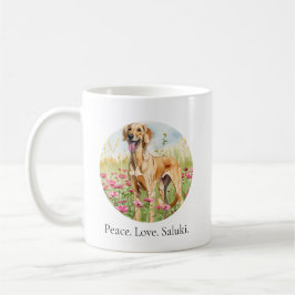 Coffee Mug – Peace Love Saluki Dog Lover Mug Koffiemok