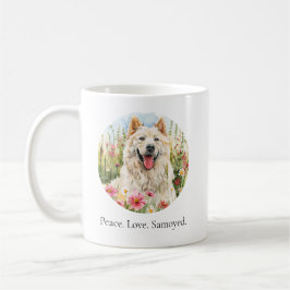 Coffee Mug – Peace Love Samoyed Watercolor Mug Koffiemok