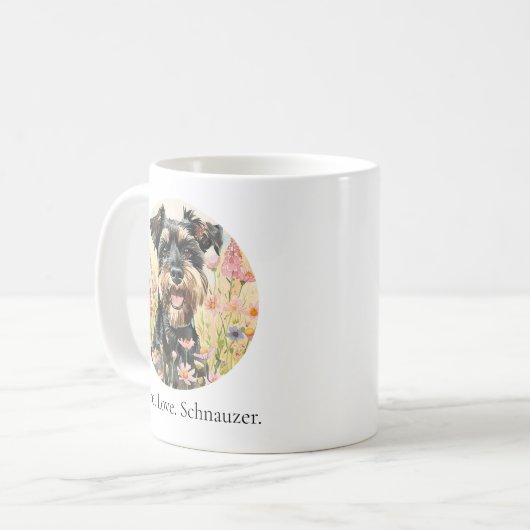 Coffee Mug – Peace Love Schnauzer Dog Mug Koffiemok (Voorkant links)