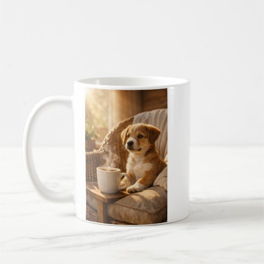  Coffee Mug  Sunny Morning Cozy Puppy  Koffiemok (Links)