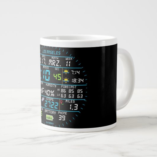 Coffee Mug with a Humorous Digital Design Grote Koffiekop (Voorkant rechts)